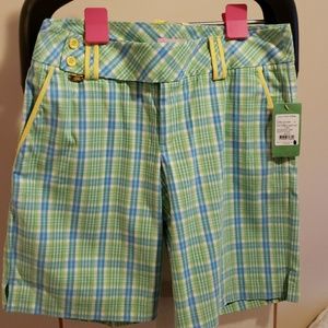 Lilly Pulitzer seagrass plaid Bermuda shorts